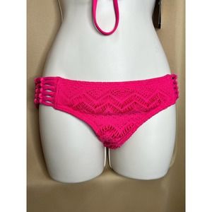🚢 Sale 2/$40 Vince Camuto Pink Crochet Bikini Bottom S NWT